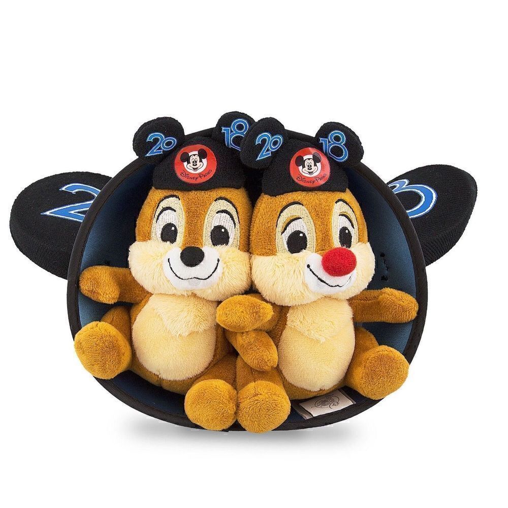 NEW Disney 2018 Chip and Dale Chipmunks Cute Ear Hat Plushies NWT ASAP Shipping